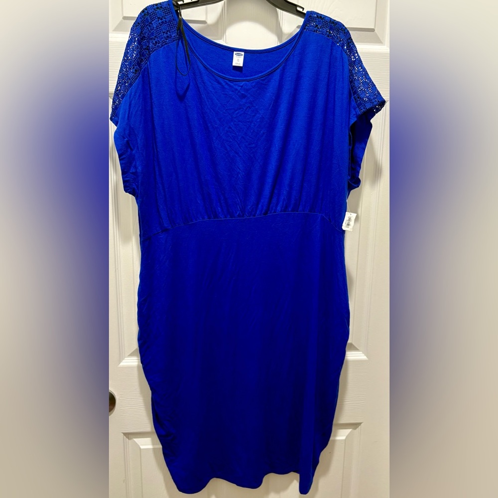 Old Navy Royal Blue Dress with lace sleeve.